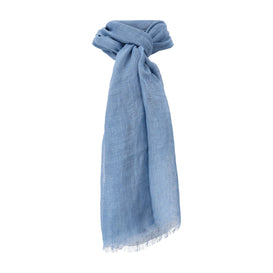 Schal mit Leinen One Size / Blau