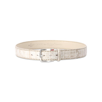 Gürtel aus genarbten Leder 110 / Creme