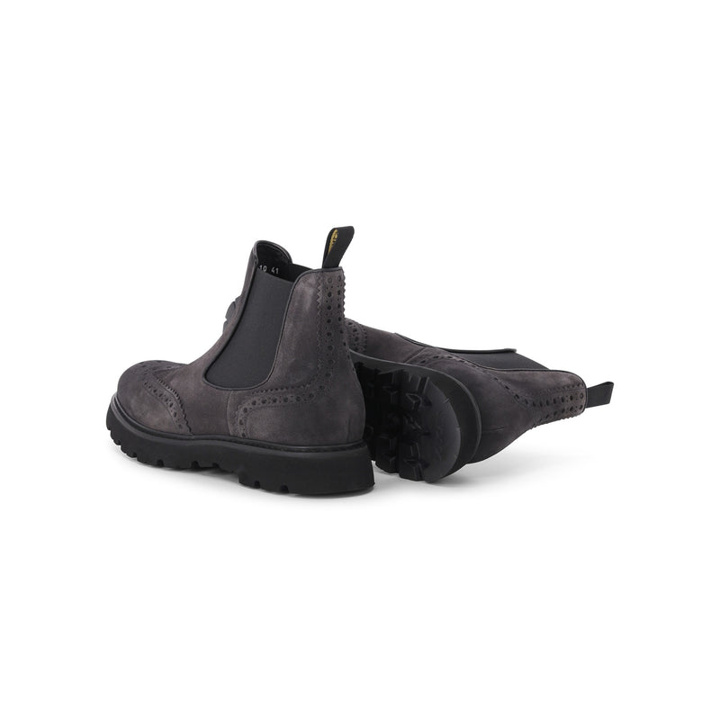 Doucal's Wingtip-Boots aus Veloursleder Herren