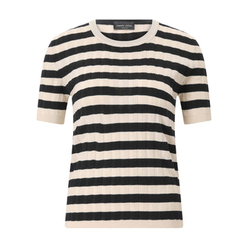 Gestreiftes T-Shirt aus Baumwolle L / Beige