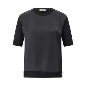 Weites Shirt mit Satin 38 / Schwarz