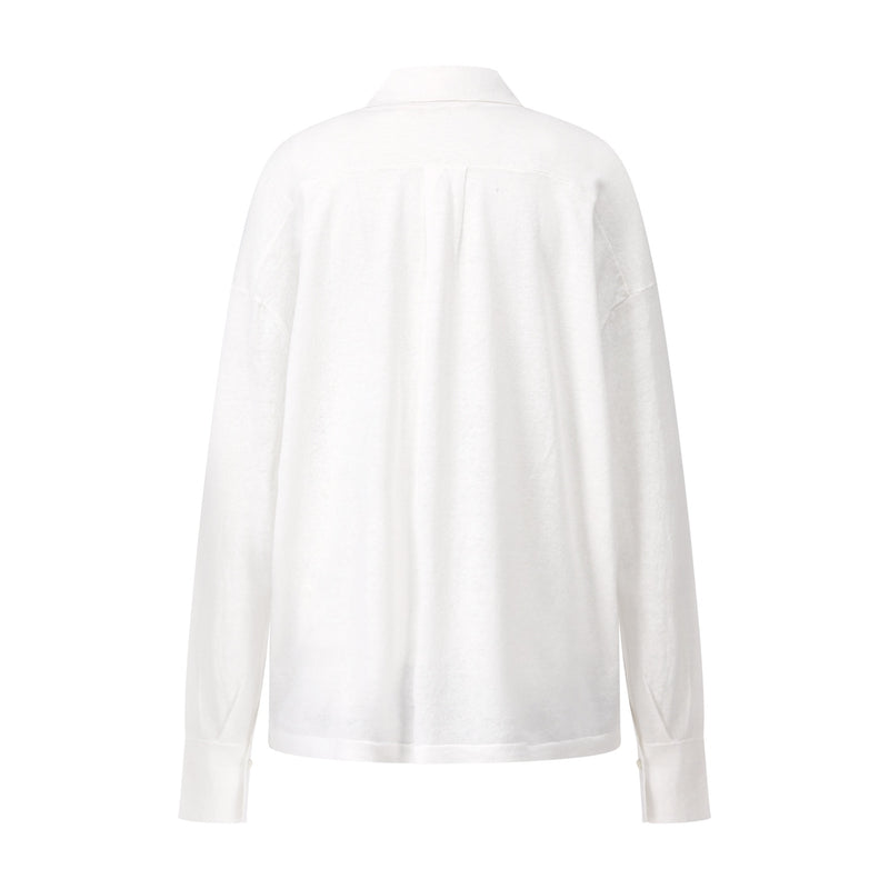 Sminfinity Oversized Strickbluse mit Leinen Damen