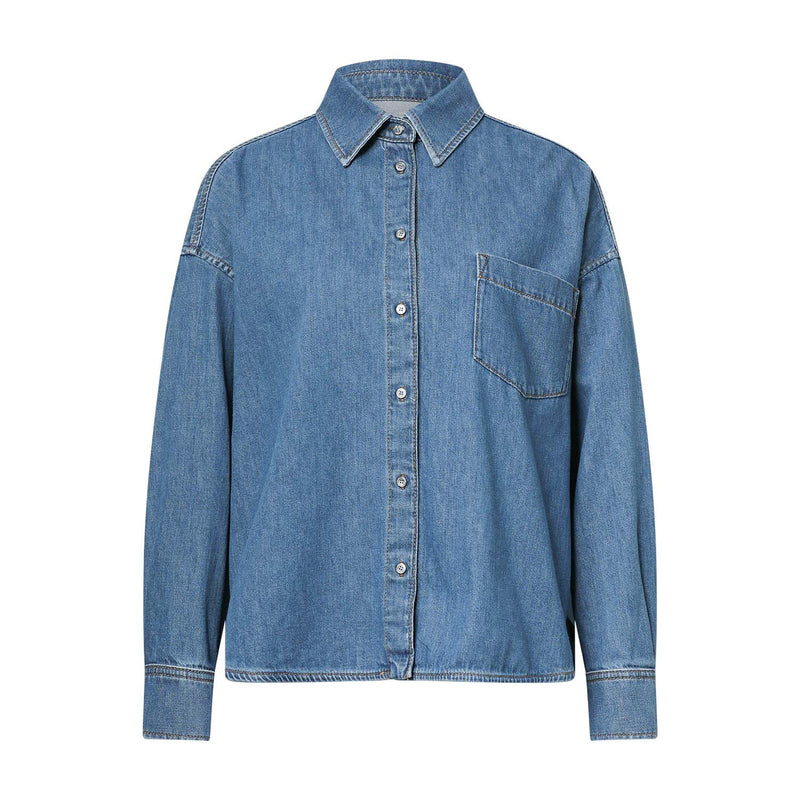 Oversized Bluse Foggia aus Denim 44 / Blau