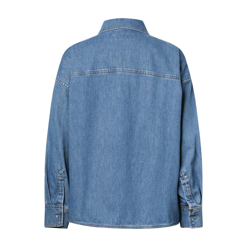 Oversized Bluse Foggia aus Denim 44 / Blau