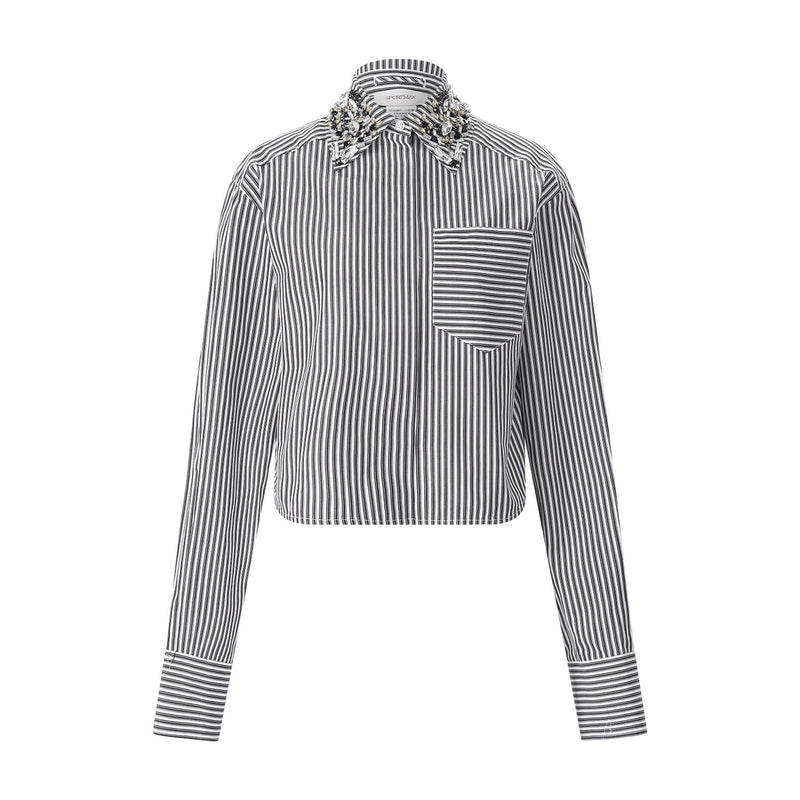 Sportmax Hemdbluse Quagga mit Schmucksteinen Damen
