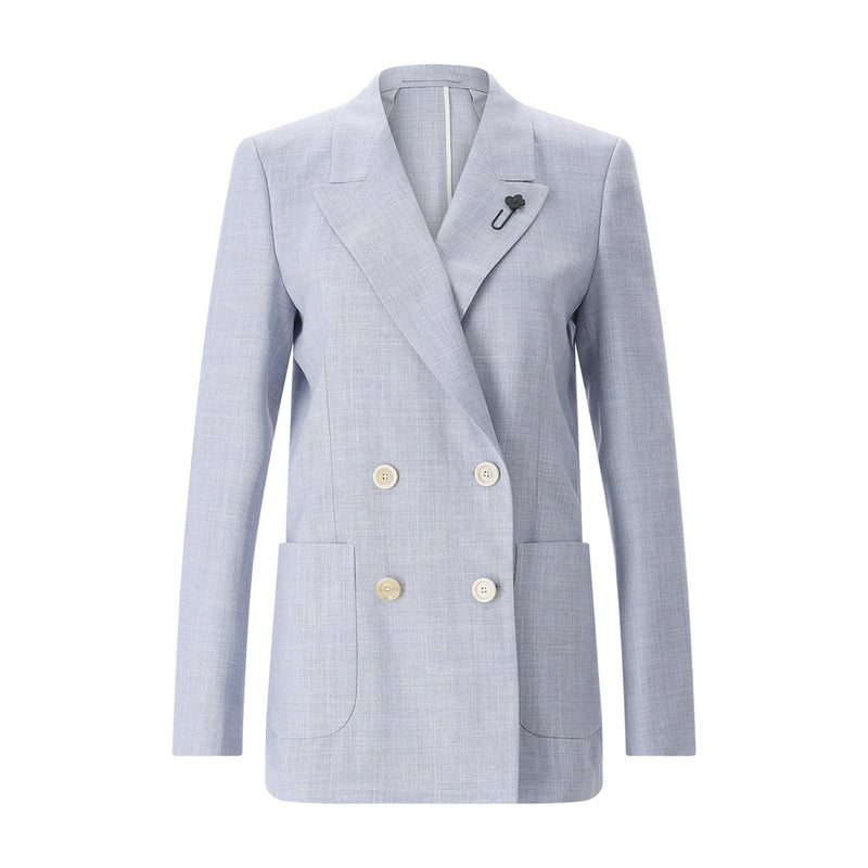Blazer aus Wolle, Seide & Leinen