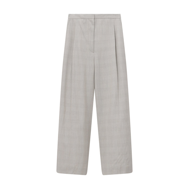 Weite Stoffhose aus Schurwollmix 44 / Grau