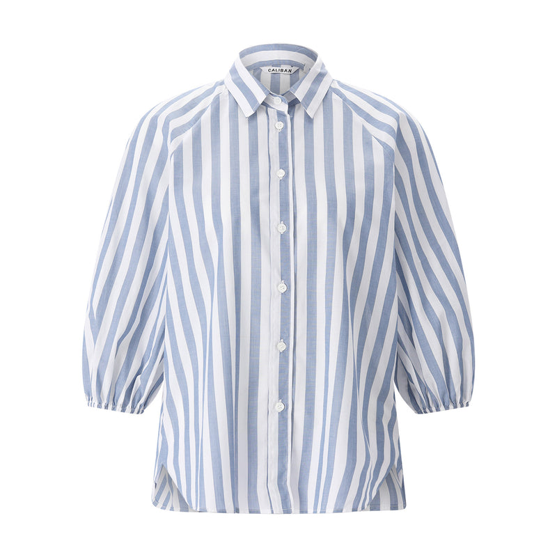 Caliban Gestreifte Hemdbluse aus Baumwolle Damen