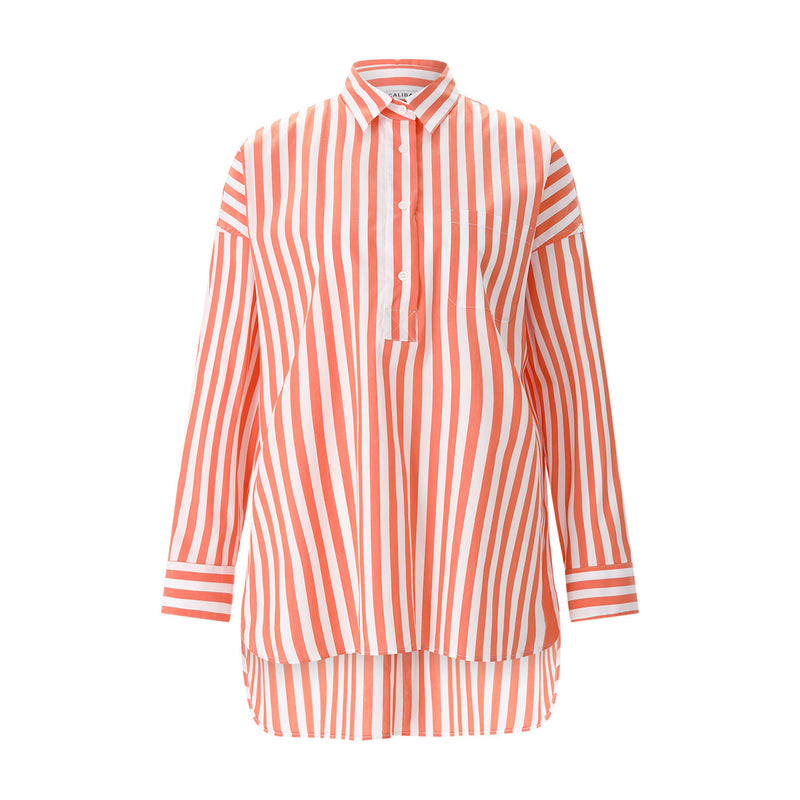 Gestreifte Hemdbluse 42 / Orange