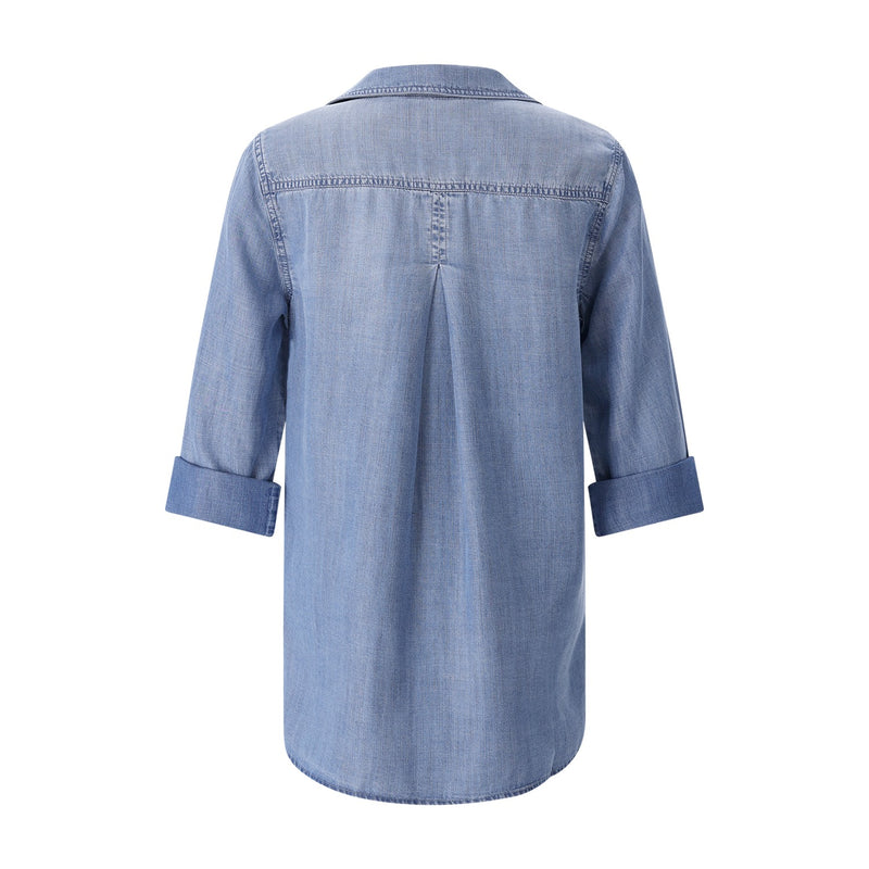 Leichte Hemdbluse L / Blau