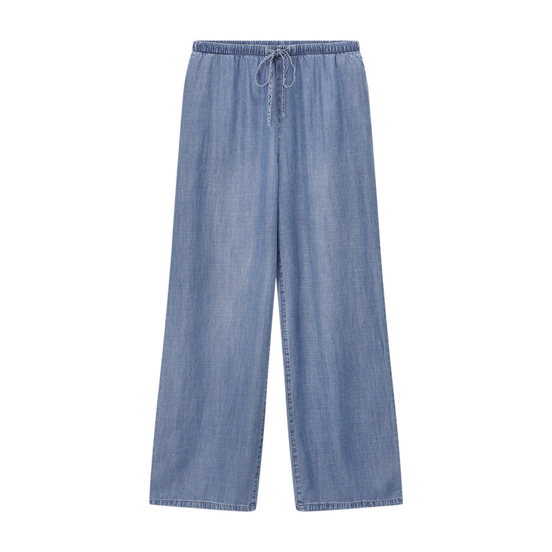 Weite Hose im Denim-Look L / Blau