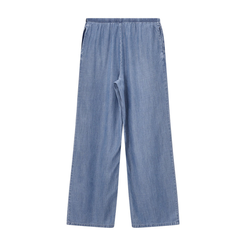 Weite Hose im Denim-Look L / Blau