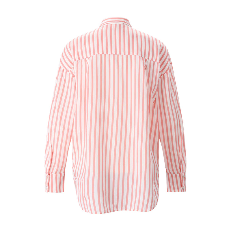 Gestreifte Hemdbluse L / Rosa