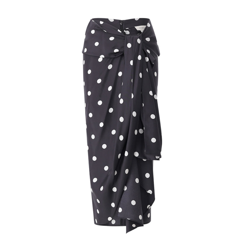 Gepunkteter Midirock 40 / Dunkelblau