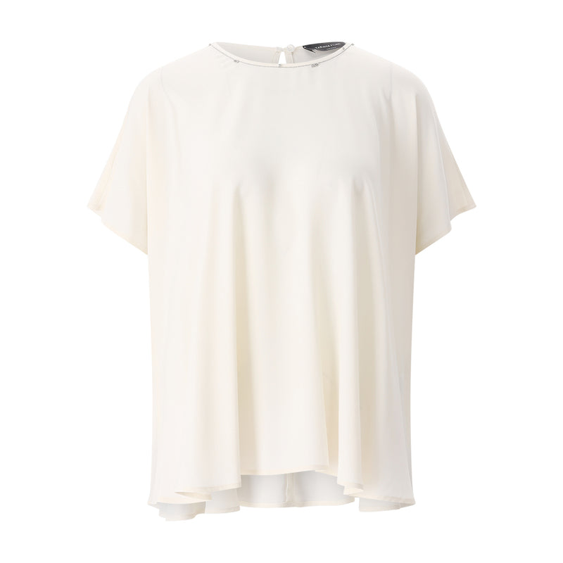 T-Shirt mit Glitzerdetails 42 / Creme