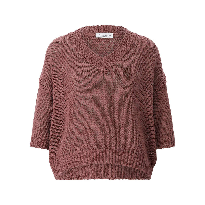 Roberto Collina Kurzarmpullover aus Baumwollmix Damen