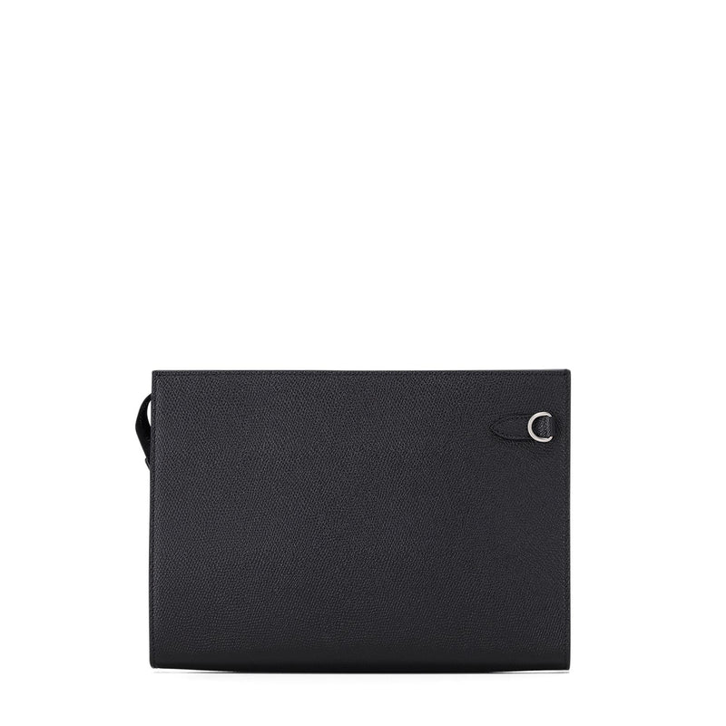 Pochette aus genarbtem Leder One Size / Schwarz