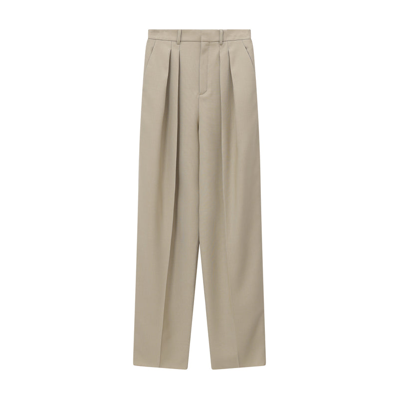 Weite Hose aus Wolle und Seide 40 / Hellbraun