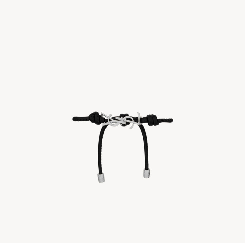 Saint Laurent Kordelarmband aus Leder Herren