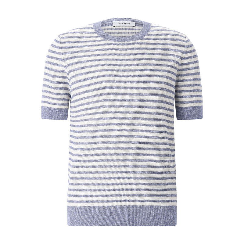 Gran Sasso Gestreiftes T-Shirt aus Leinenmix Herren