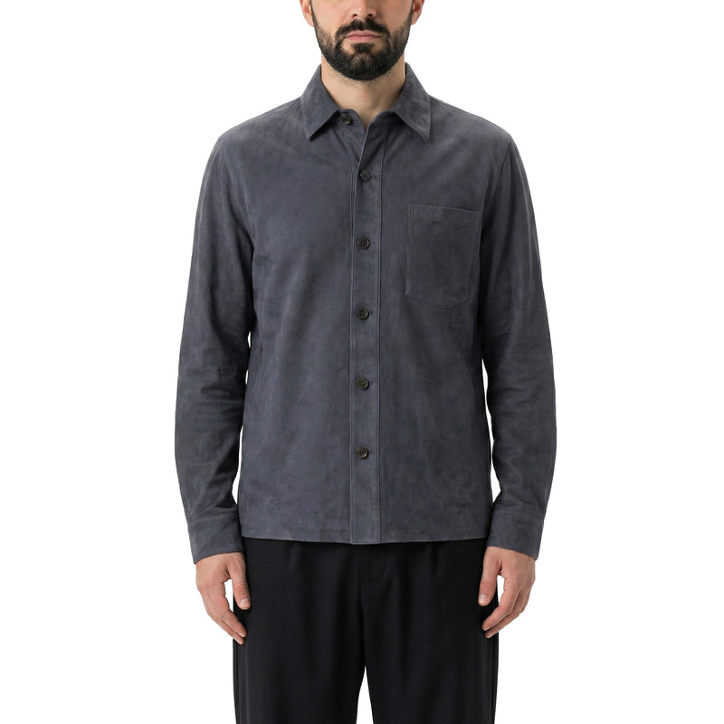 Overshirt aus Veloursleder