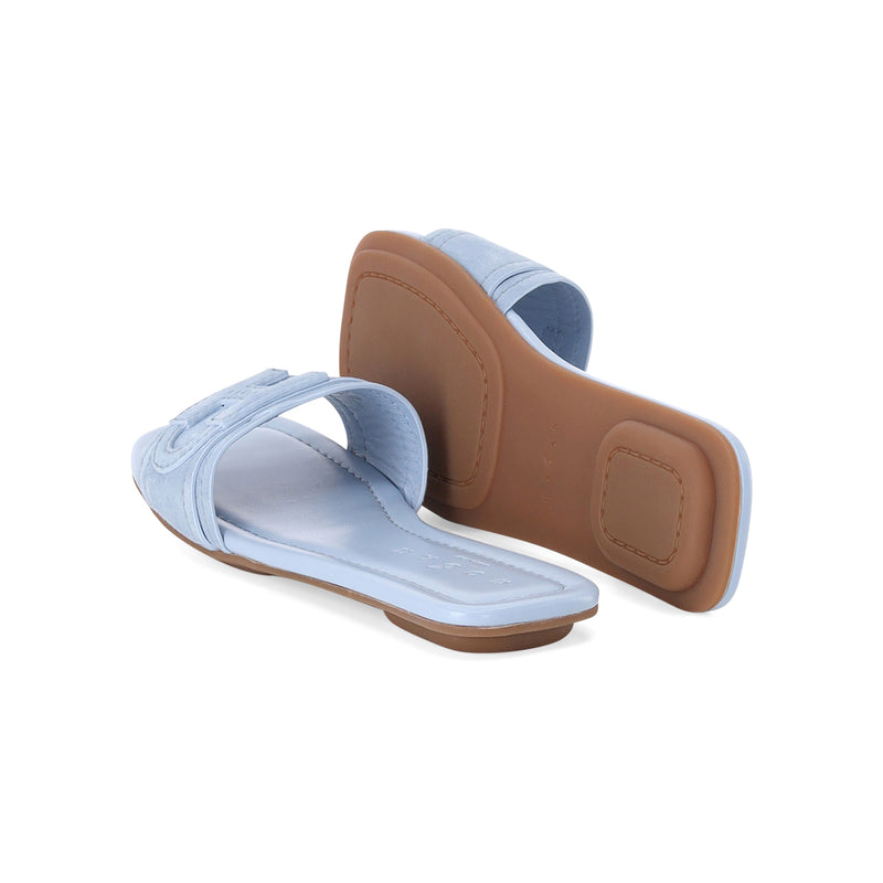 Sandalen aus Veloursleder 42 / Hellblau