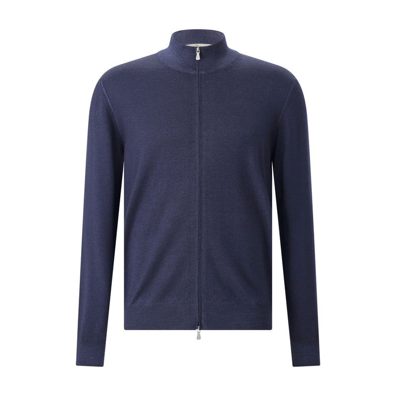 Strickjacke aus Schurwolle 56 / Navy