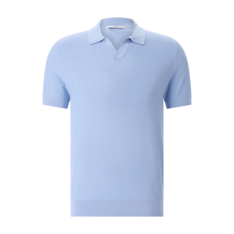 Poloshirt aus Strick XXL / Hellblau