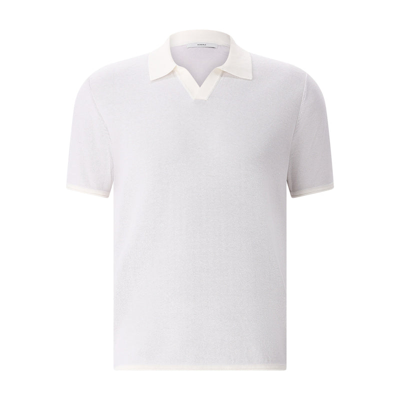 Poloshirt aus Strick XXL / Hellgrau