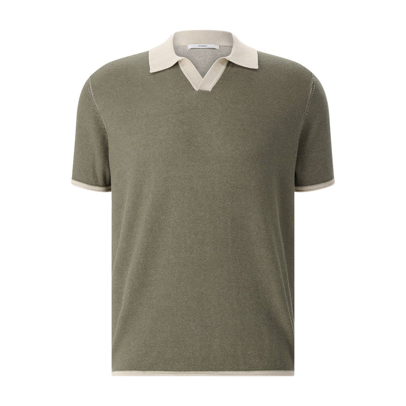Poloshirt aus Strick XXL / Dunkelgrün