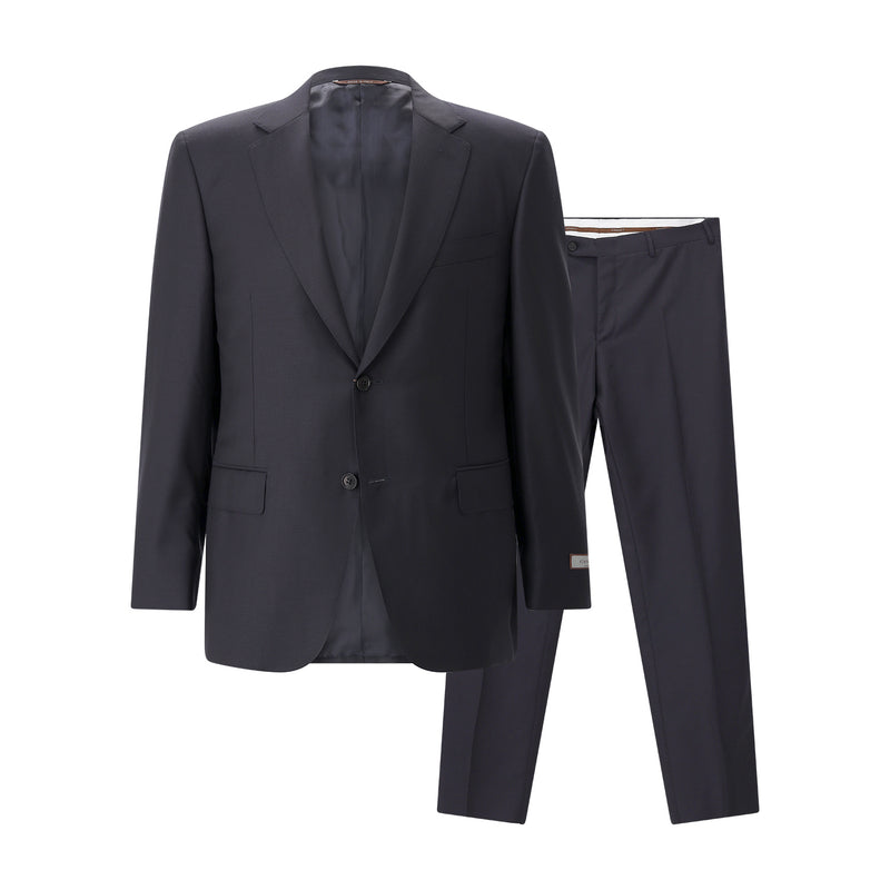Two-piece regular-fit wool suit, size 54 / dark blue