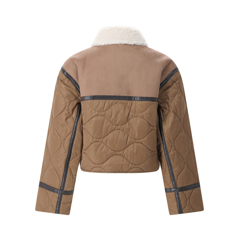 Jacke mit Wollkragen 42 / Hellbraun