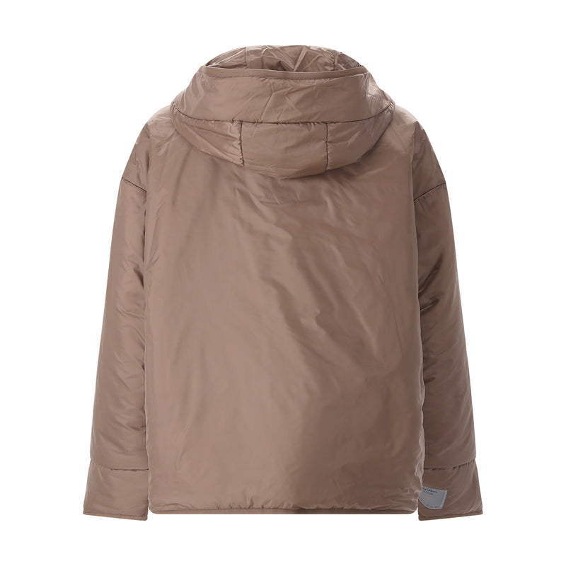 Jacke mit-Woll-Seiden-Mix 44 / Braun