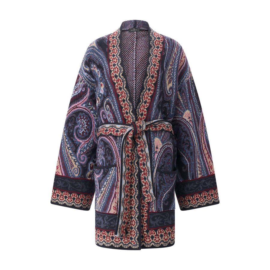 Etro Lange Strickjacke mit Gürtel Damen