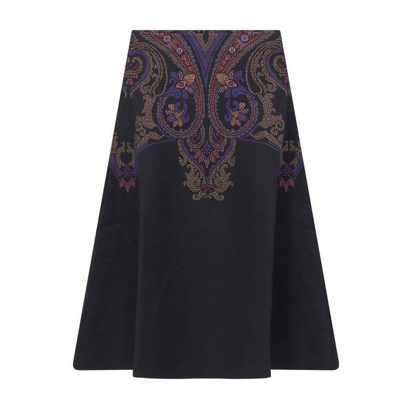 Maxirock mit Paisley-Muster 42 / Schwarz