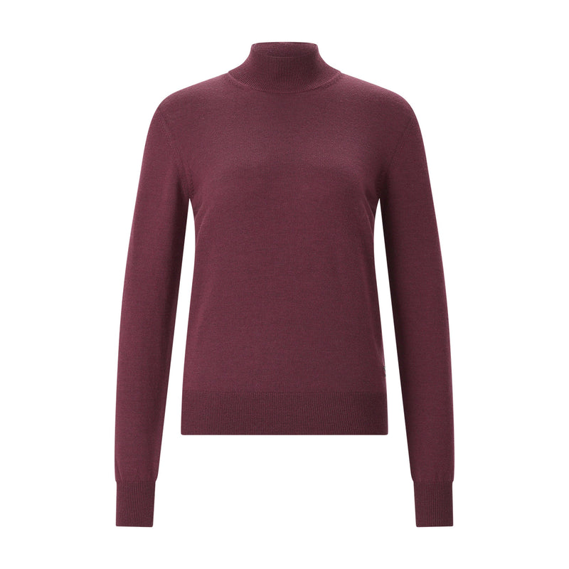 Rollkragenpullover aus Wolle 44 / Dunkelrot