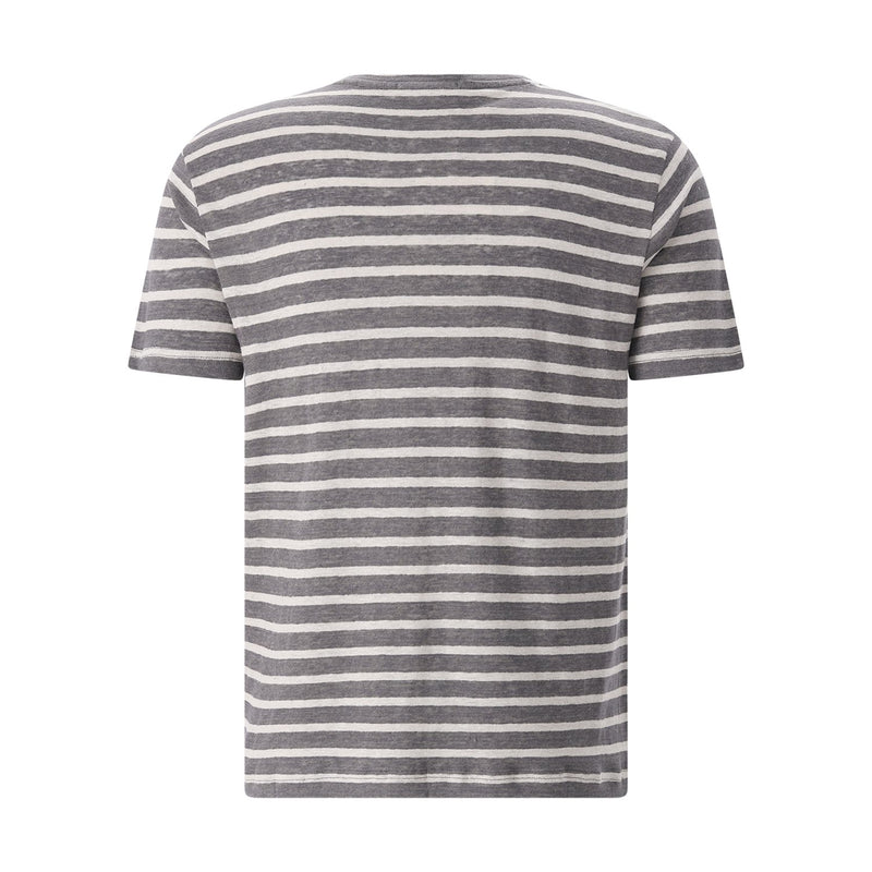 Stefan Brandt Gestreiftes T-Shirt Enno aus Leinen Herren
