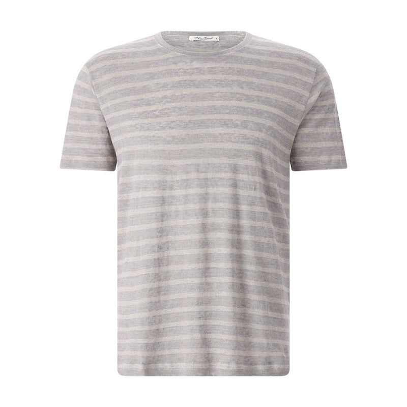 Stefan Brandt Gestreiftes T-Shirt Enno aus Leinen Herren