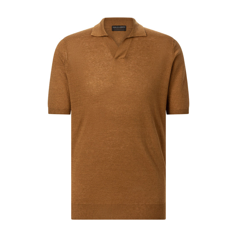 Poloshirt aus Baumwolle & Leinen 56 / Orange
