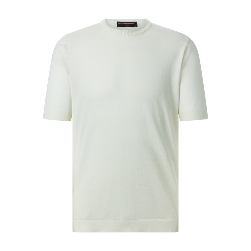 T-Shirt aus Crêpe-Baumwolle 56 / Creme