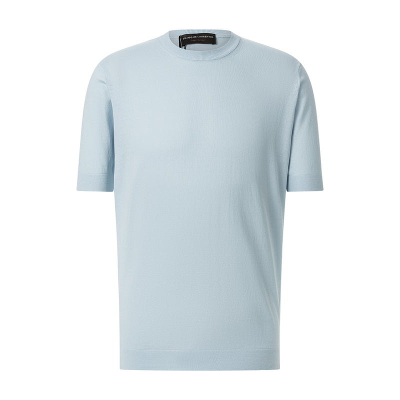 T-Shirt aus Crêpe-Baumwolle 56 / Hellblau