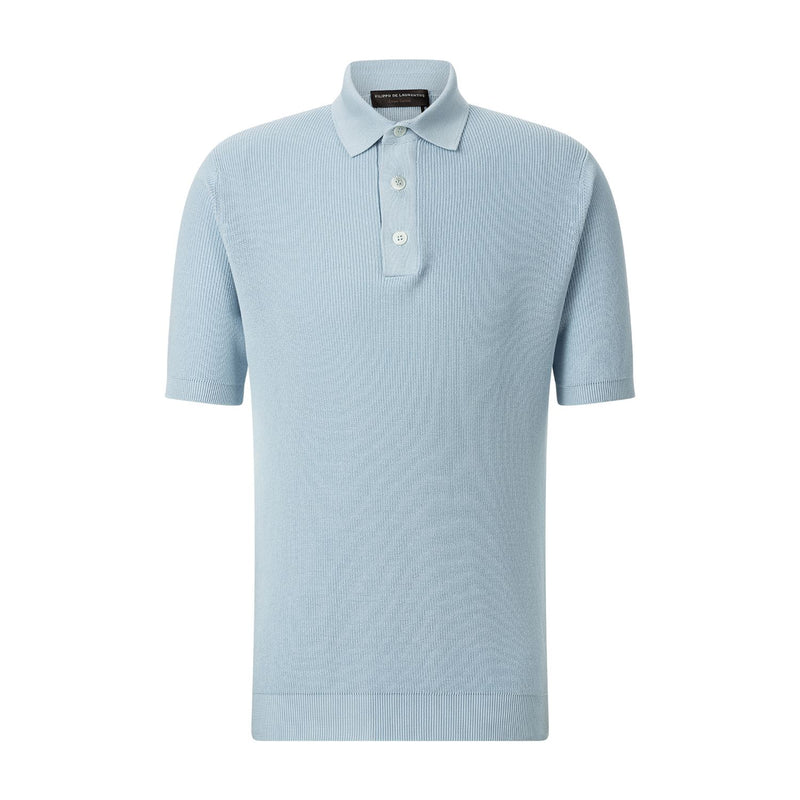 Poloshirt aus Crêpe-Baumwolle 56 / Hellblau
