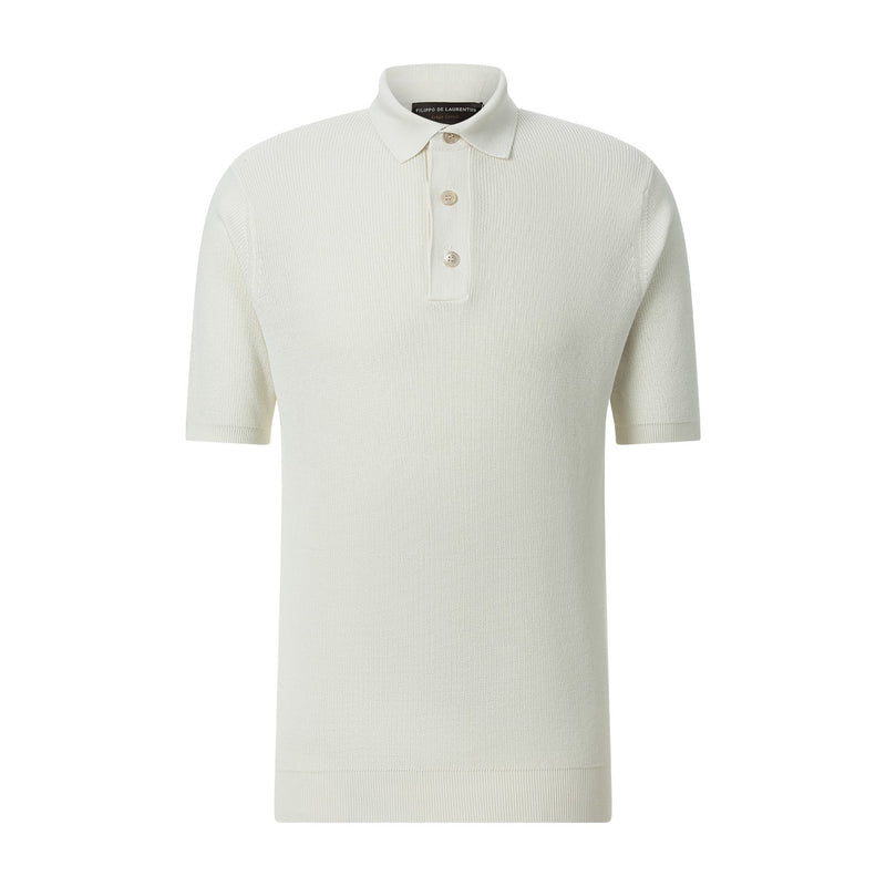 Poloshirt aus Crêpe-Baumwolle 56 / Creme