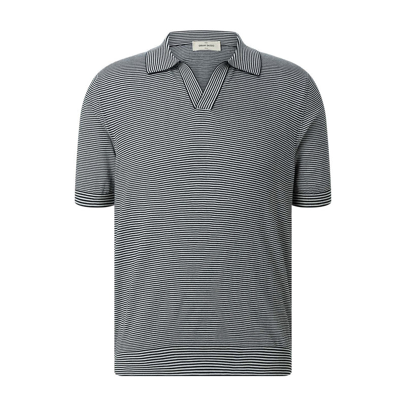 Gestreiftes Poloshirt 56 / Schwarz