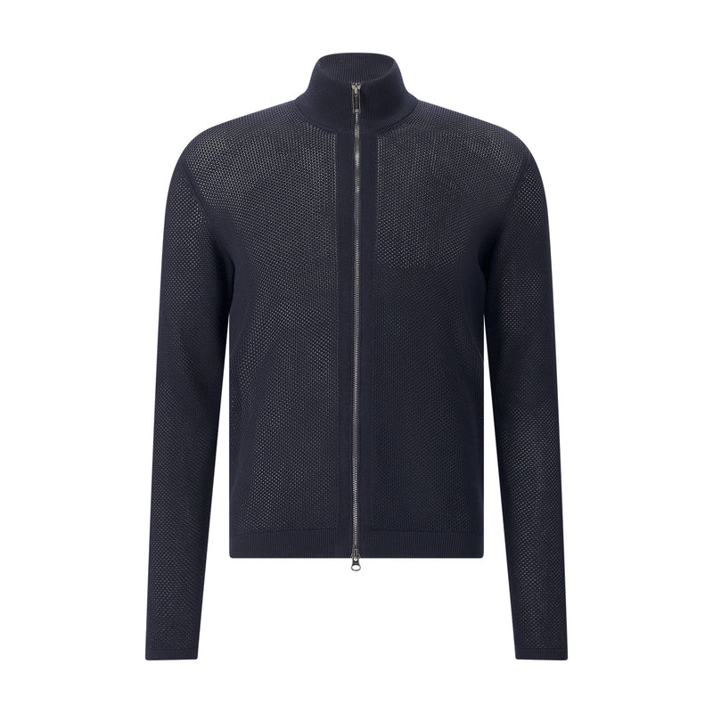 Jacke aus Lochstrick XXL / Navy
