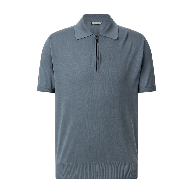 Poloshirt mit Reißverschluss 56 / Blau