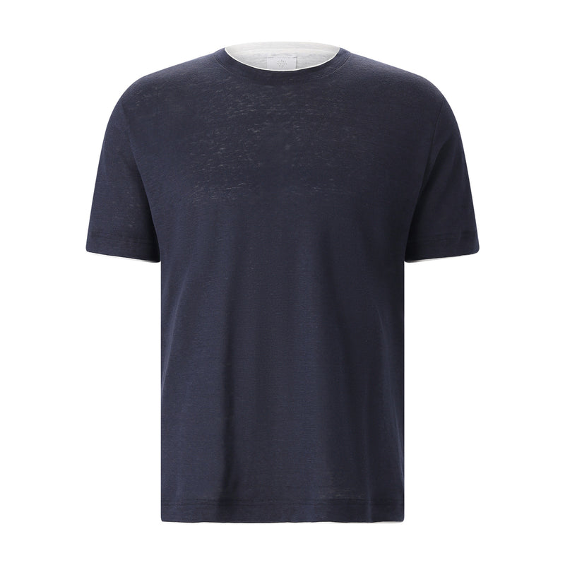 T-Shirt aus Leinen XXL / Dunkelblau