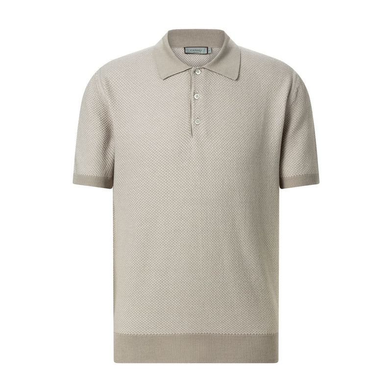Poloshirt aus Baumwollstrick 56 / Beige