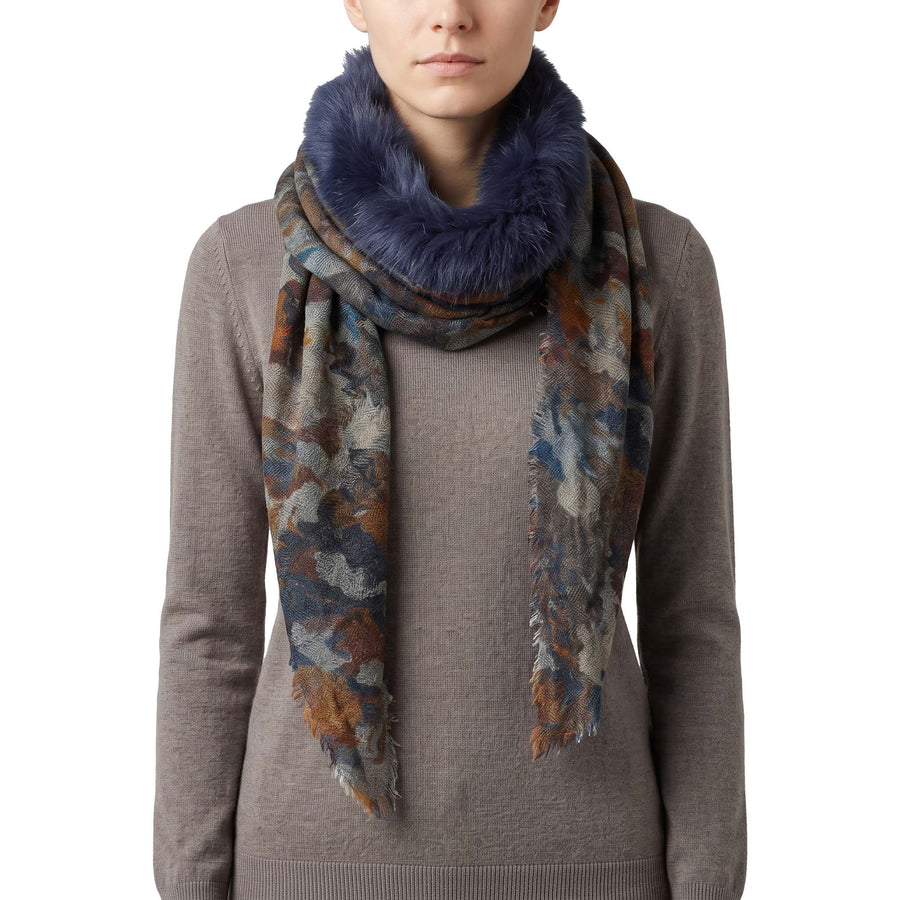 LOUIS BLACK Tuch Elodie mit Fell Damen