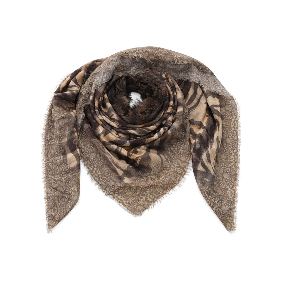 LOUIS BLACK Tuch Smoked Animal mit Fell Damen